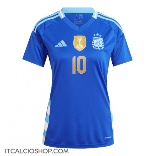 Argentina Lionel Messi #10 Seconda Maglia Femmina Copa America 2024 Manica Corta